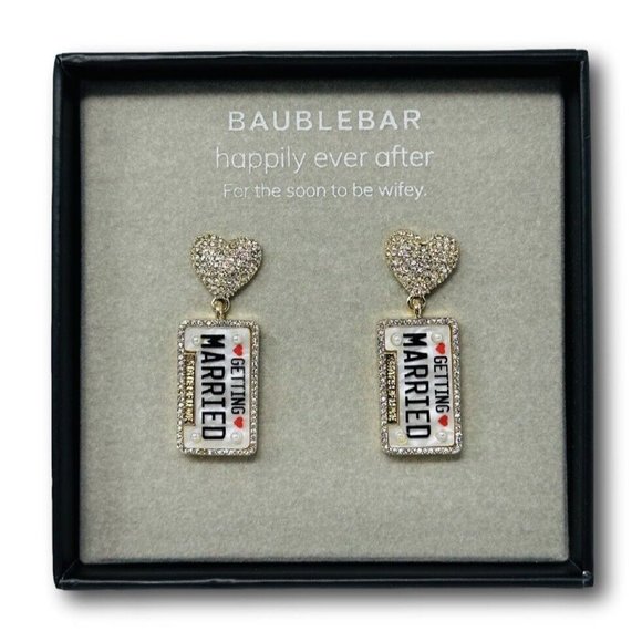 BaubleBar Accessories - Baublebar Happily Ever After Getting Married Earrings License Plate